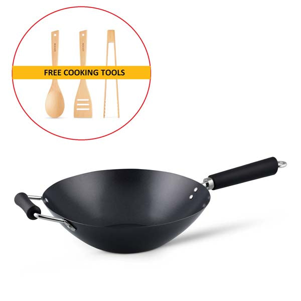 Excellence Non-Stick Carbon Steel Wok 31cm