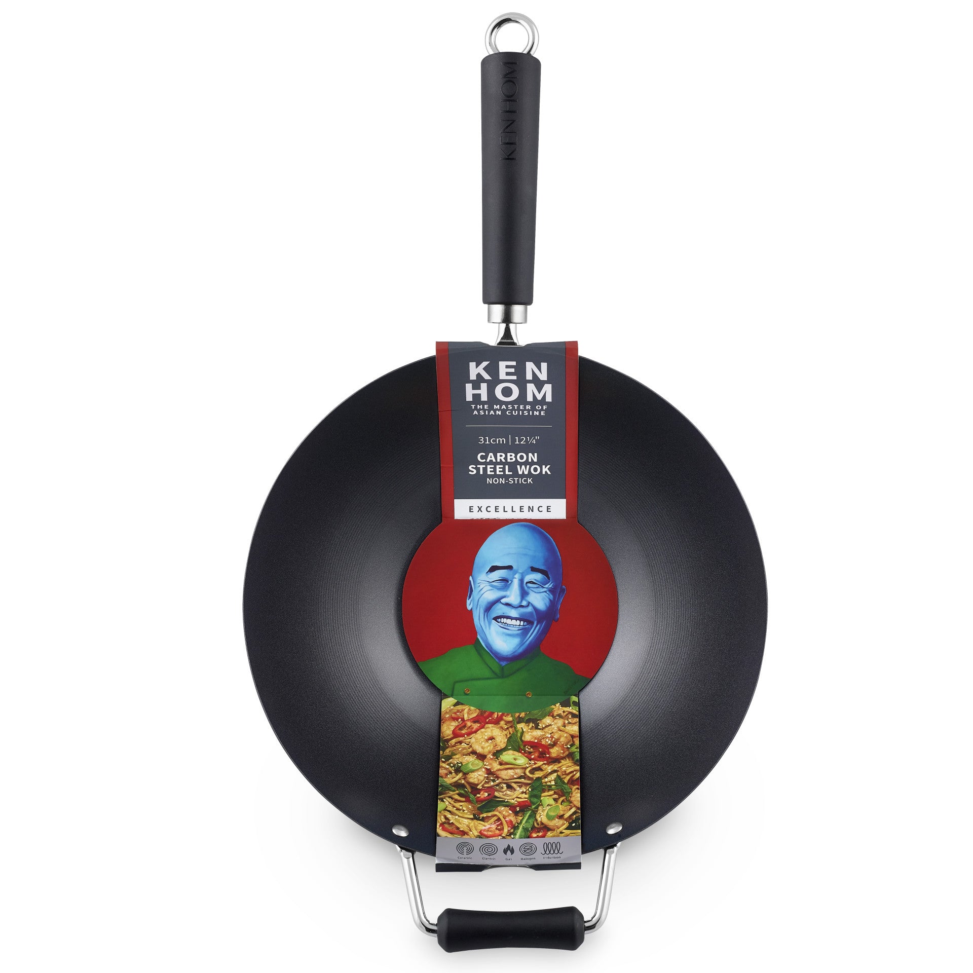 Ken Hom Carbon Steel Excellence Wok 31cm Packaging