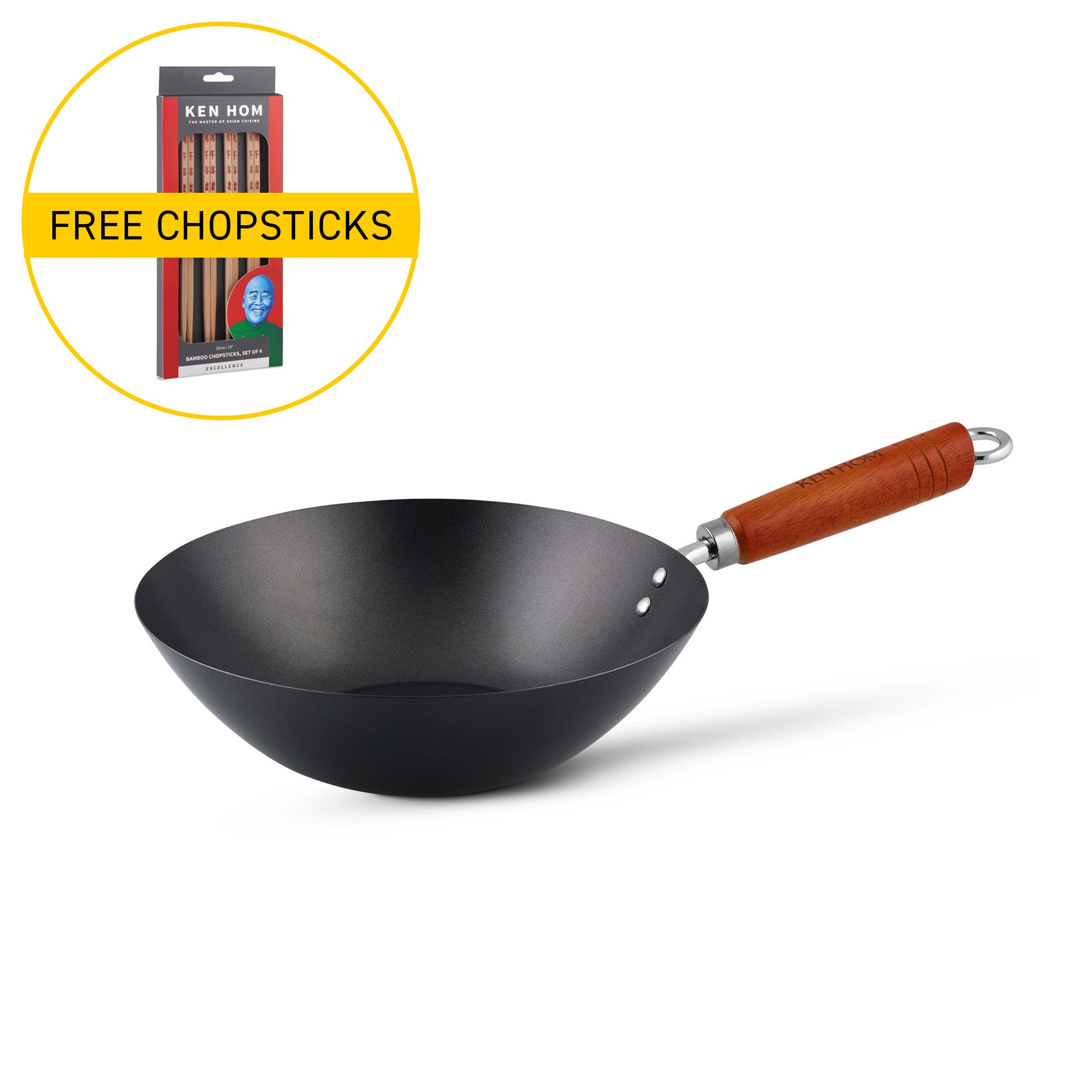 Classic Non-Stick Carbon Steel Wok 27cm