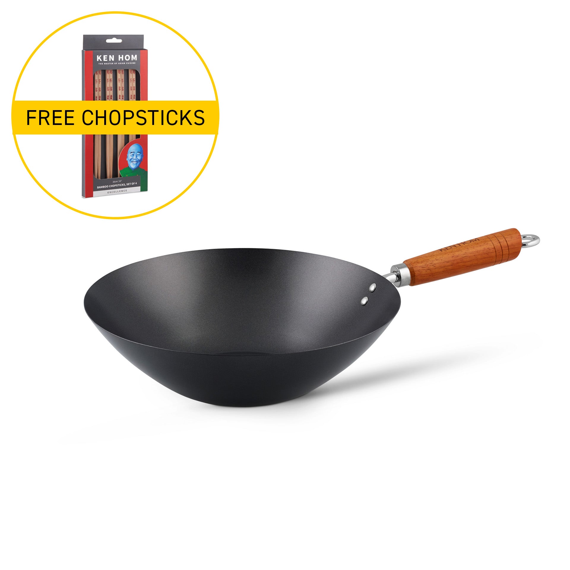 Classic Non-Stick Carbon Steel Wok 31cm