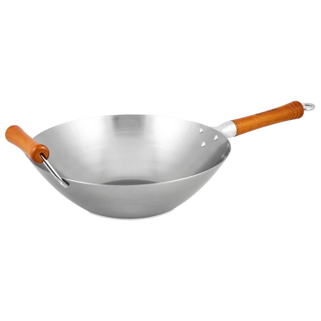 Excellence Carbon Steel Uncoated Seasoning Wok 32cm