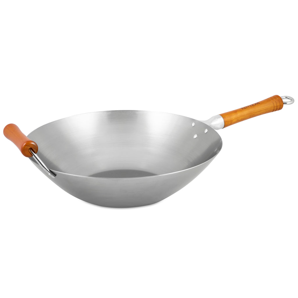 Excellence Carbon Steel Uncoated Seasoning Wok 36cm